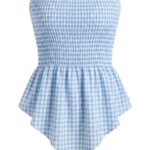 Top vichy celeste vuelo