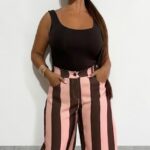Pantalón rayas rosa balloon