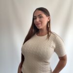 Camiseta de punto trenzada