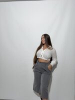 Pantalones Culotte de Sastrería en Gris Medio - Imagen 2